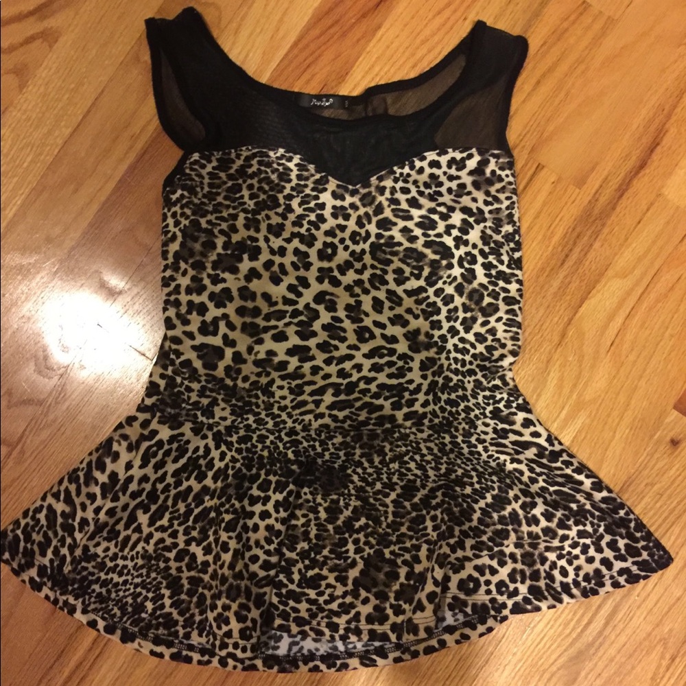 Cheetah Print peplum top